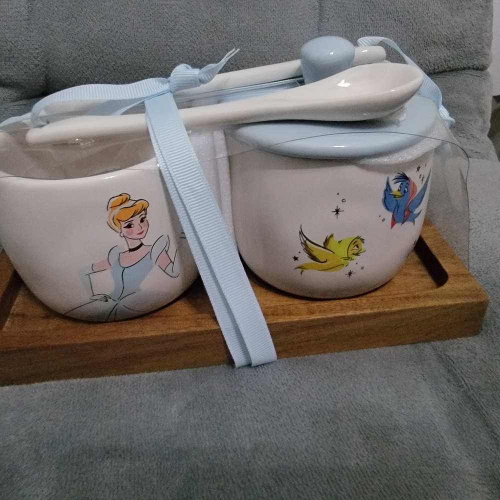 Disney Cinderella Ceramic Bowl Set with Spoons